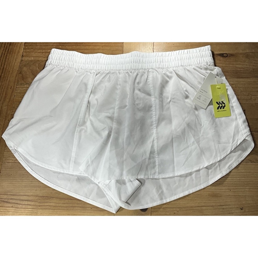 All In Motion Midrise Adjustable Zipper Pocket Liner White Run Shorts Men's XXL
